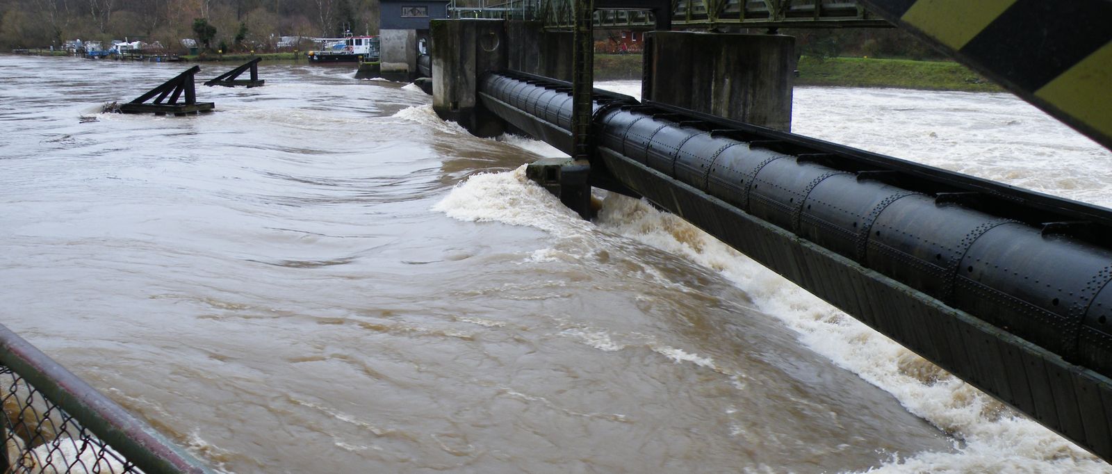 Hochwasser 2018, Wehr Hollerich, WSA-Koblenz